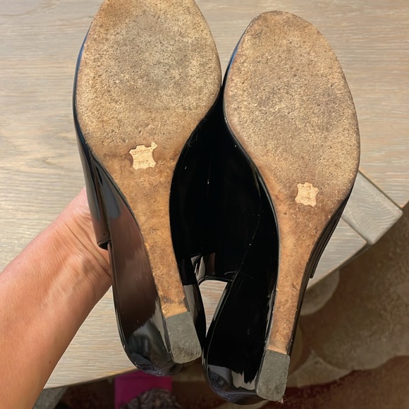 Stuart Weitzman patent leather sandals, size 9